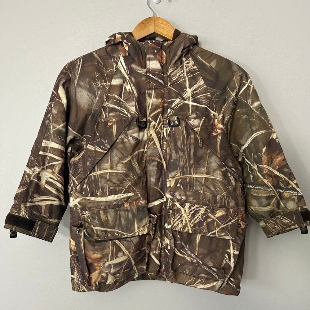 Cabelas Jacket Kids S Brown Camo Gore-Tex Hooded Insulated Max-4 HD Hunting